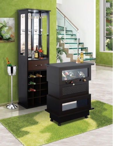 Cantina De Madera Chala Elegante Moderna |2 Piezas