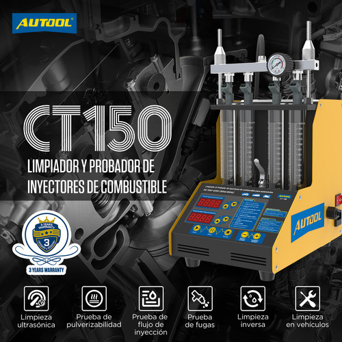 Máquina De Limpieza De Inyector De Combustible Autool Ct150