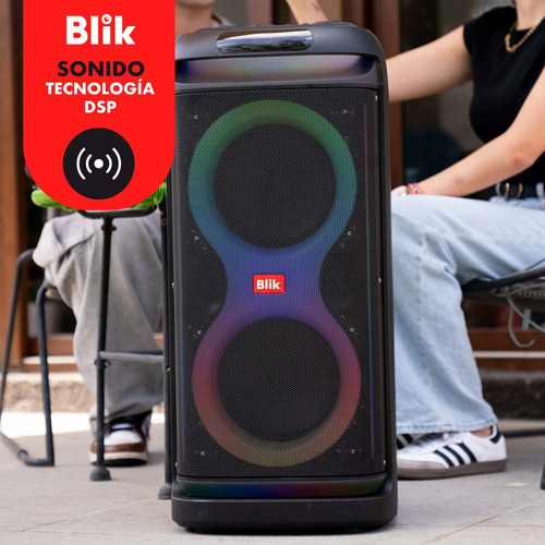 Parlante Bluetooth Karaoke Blik Lightmax6 Color Negro