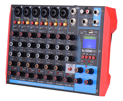 Consola De Mezclas Consola De Audio Portátil Ag-8 De 8 Canal