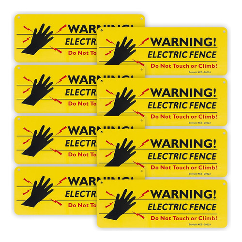 Paquete De 8 Carteles De Advertencia Para Valla Eléctrica, L