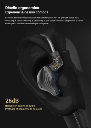 Imagen 6 de 8 de Auriculares In Ear Kz Zex Monitoreo 1dd + 1ed Con Microfono