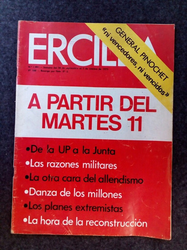 Revistas Ercilla. Despues Del 11 De Septiembre De 1973.