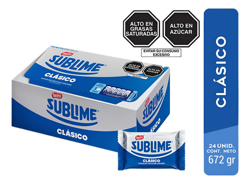 Chocolatina Sublime X 24 Unidades - Kg a $3592