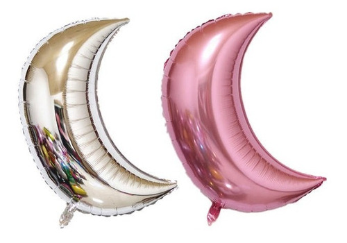 Globo Luna Gigante 70cm Plata Rosa Metalizada. Capital Feder