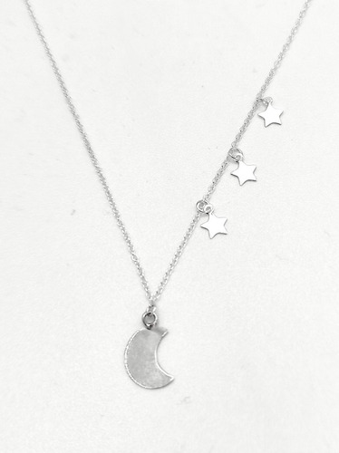 Imagen 1 de 3 de Collar Estrellas Y Lunas Plata 925