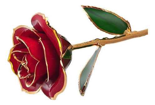 12 Largo Tallo Sumergido 24 K Hoja De Oro Acabado Real Rose
