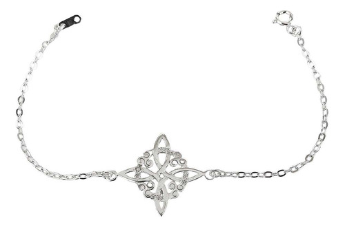 Pulsera Nudo De Bruja Celta Con Zirconias Plata Ley 925