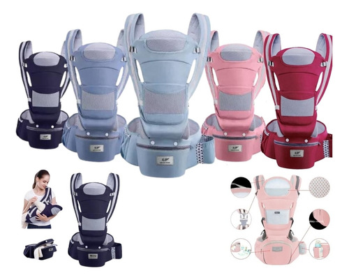 Canguru Para Bebê Ergonômico Posições Passeio Mae Teu Baby Cor Vermelho