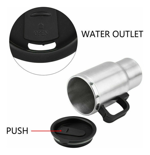 12v 450ml Coche Calefacción Taza Termo Acero Inoxidable.