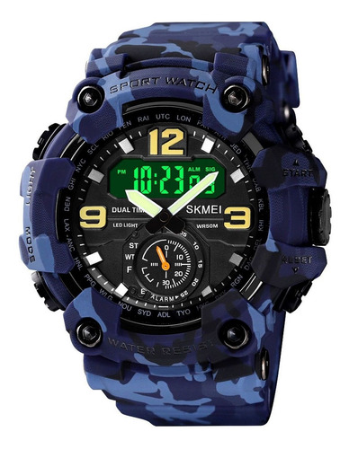 Skmei - Reloj Deportivo Militar 1637cmbu Para Hombre