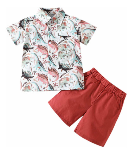 Camisa De Solapa De Manga Corta For Niños De Verano Creativ