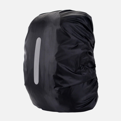 Capa De Chuva Mochila 30-45l Impermeável Faixa Refletiva Proteção Viagem Moto Motoboy Resistente Cor Preto Desenho Do Tecido Lisa