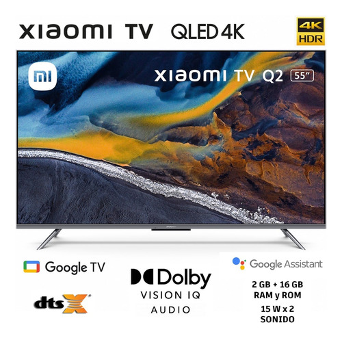 Tv Xiaomi 55 Q2 4k Qled Google Tv Bluetooth Voz, Premium