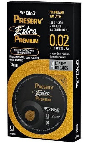 Preservativo Preserv Extra Premium C/ 4 Camisinhas