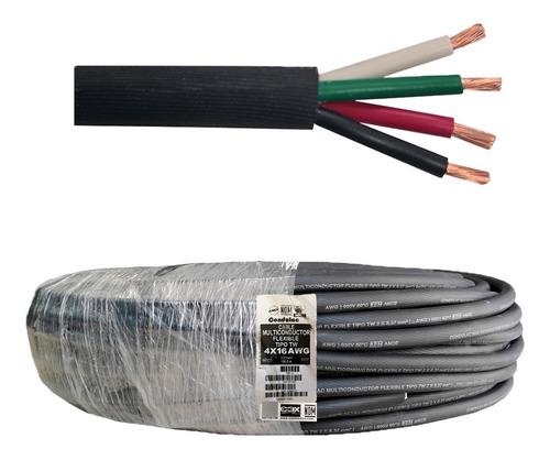 Cable Uso Rudo 4 X 16 Cobre X 80 Metros Negro