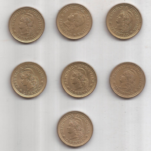 Serie 7 Monedas 50 Centavos 1970-76 Bronce (Usado)