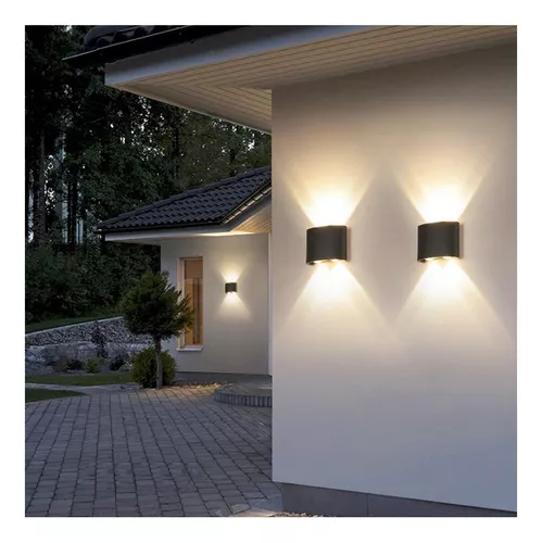 Pack X2 Lampara Led Focos Exterior Pared 4w Luz Cálida 3500k