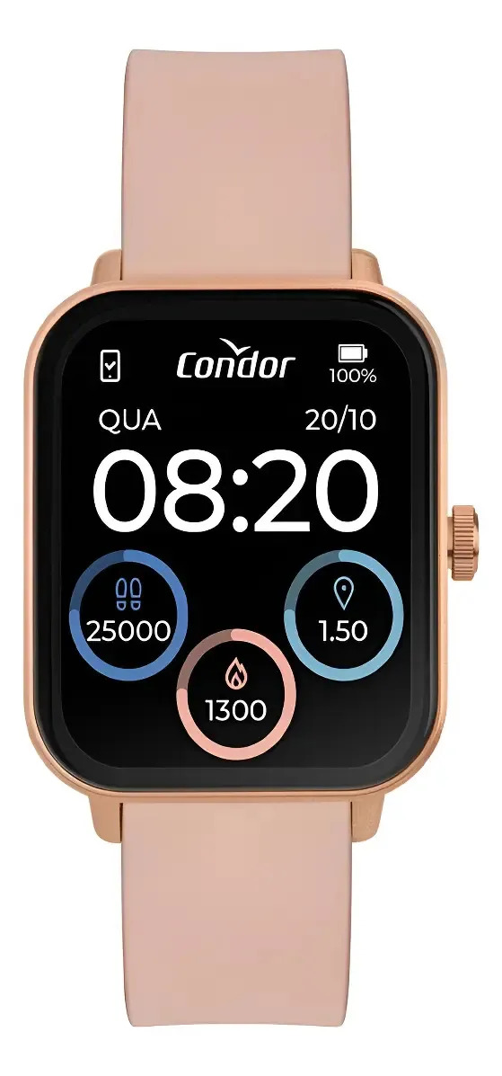 Smartwatch Relógio Condor Bluetooth Caixa Rose Gold