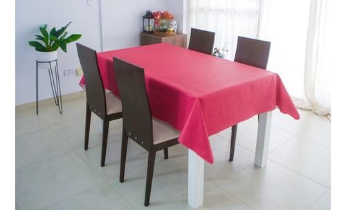 Mantel Cuerina Impermeable Cuadrado 1.40x1.40 Ecocuero Fucsia