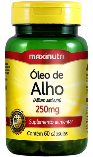 Suplemento Alimentar Oleo De Alho 60cps 250mg Maxinutri