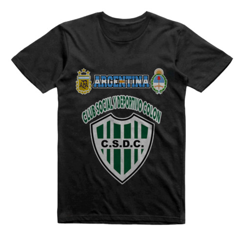 Remera Infantil Negra Club Colon Colonia Caroya