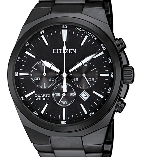 Reloj Hombre Citizen An8175-55e Acero Pavonado Crono Cuarzo Diseño Deportivo