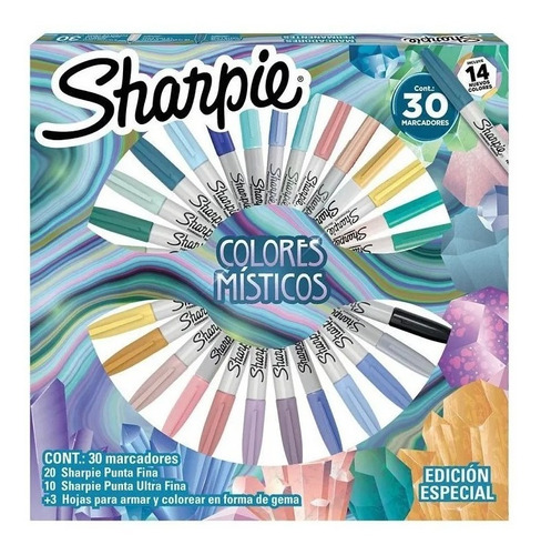 Marcadores Sharpie Colores Místicos X30 Ruleta Set