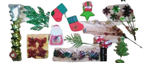 Combo Kit Navidad- Adornos Malla Luces Flor- Varios Colores 