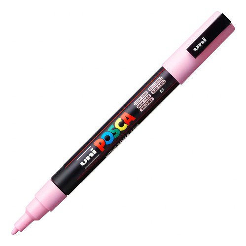 Caneta Posca Uniball Pc-3m Ponta 0.9-1.3mm Rosa Claro