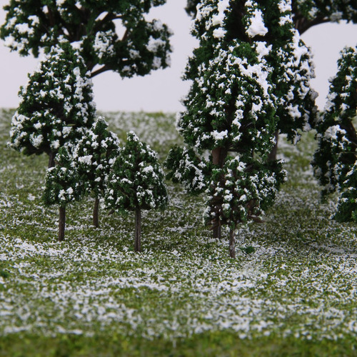 Imagen 4 de 12 de 32x Mini Modelos De Árbol De Nieve Color Verde Escala 1: