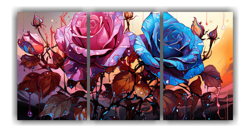 Tres Canvas Diseños Tropicales Armonía Cromática 50x75cm