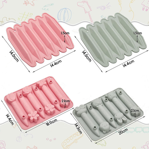 Hh Paquete 4 Cavidades Para Crayones 3d, Silicona, Con Fo