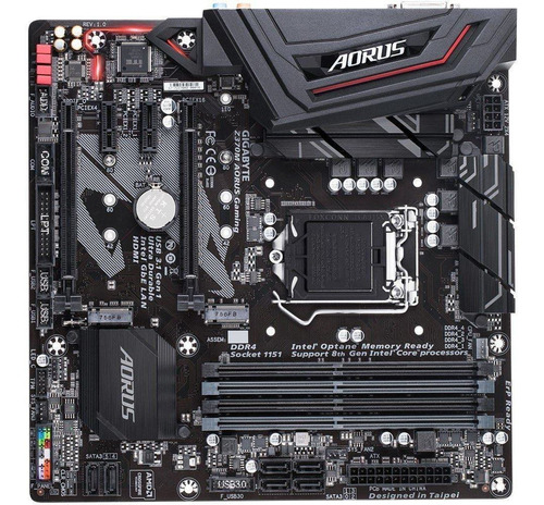 Placa Mãe Gigabyte Z370m-aorus Game 1151 Ddr4 Dvi Hdmi Matx
