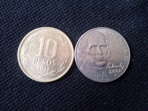 Moneda Estados Unidos Five Cents Níquel 2008 Ceca P (c31)