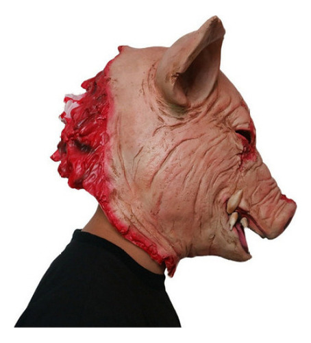 Máscara De Cabeza De Cerdo Aterradora De Halloween