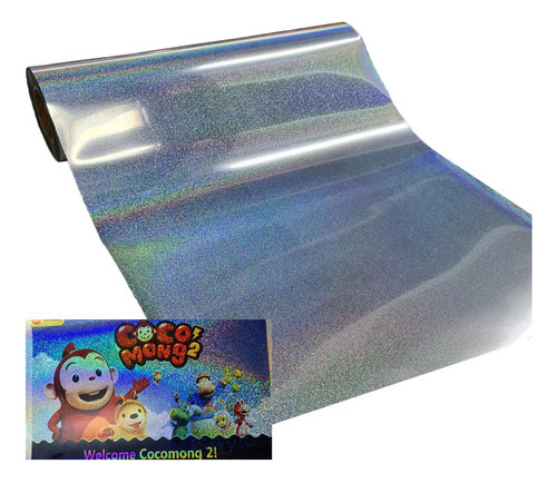 Vinilo Autoadhesivo Holográfico Sublible Sticker 32hs Mor