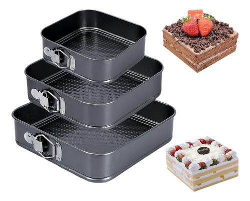 3 Moldes De Repostería Desmontables Pasteles Cocina Hornea