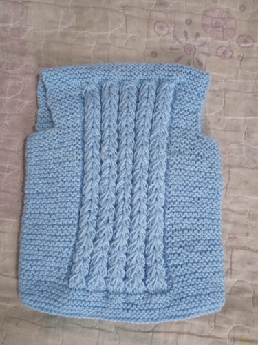 Chaleco Con Gorro Tejido Para Bebe. Primera Medida