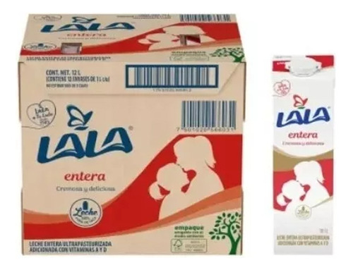 Leche Uht Lala Entera 12 Piezas De 1 Lt C/u