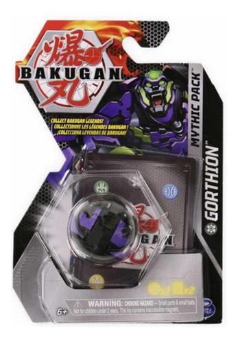 Figura Bakugan Mythic Pack Gorthion Y 2 Cartas 6 Cm