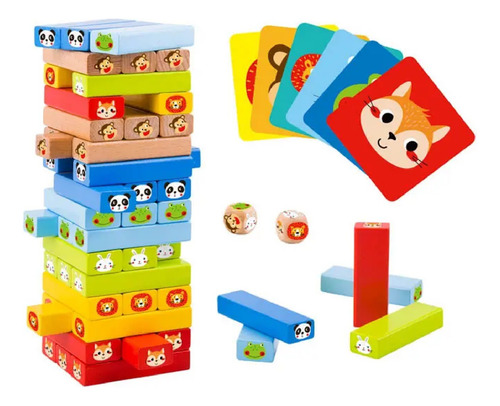 Juego Mesa Beech Torre Bloques Animales Apilable 51 Pcs -339