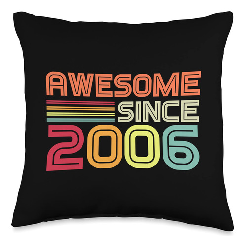 Awesome Since 2006 Vintage 16th Birthday Retro Throw Pi...