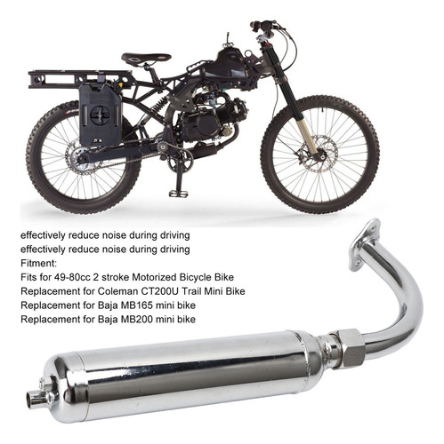 Tubo De Escape De Mufla De Motor Para Bicicleta De 2 Tiempos