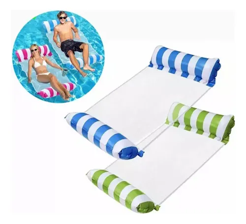 Flotador Inflable Para Piscina – 150x57 Cm, Soporta 120 Kg, Hamaca De Agua Con Reposacabezas