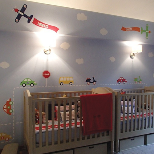 Vinil Decorativo Para Cuarto De Niño De Aviones Y Camioncito