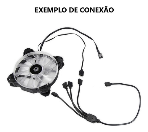 Cabo Splitter Rgb 12v 4 Pinos Adaptador Led Fan Rgb 4 Portas