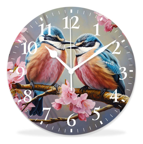 Reloj Pared Redondo 18  Tictac Diseño Gorrion Bonito Pajaro