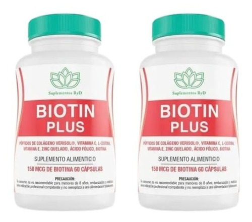 Biotin Plus 7 Ingredientes 120 Capsulas Crecimiento Pelo Ryd