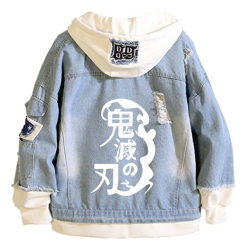 Xx Chaqueta Vaquera Con Capucha Casual Anime Impresión 132